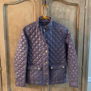 J Crew Gray Metallic puffer Coat SZ PM